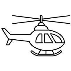 Spinning Rotor Helicopter Line Art Icon 