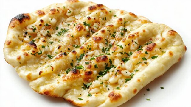 Flaky, buttery naan bread with aromatic seasoning.
