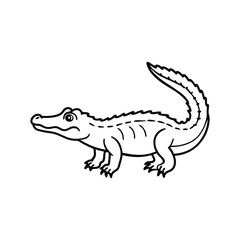 Fototapeta premium A crocodile line art vector illustration