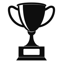 A Shiny Black Silhouette Trophy Award Illustration For Victory