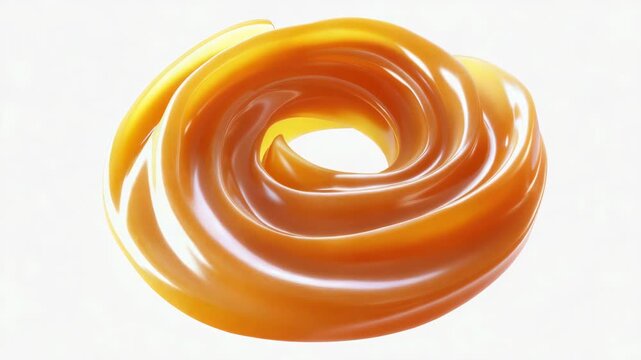 Two twisted pieces of cinnamon candy with a swirl pattern.