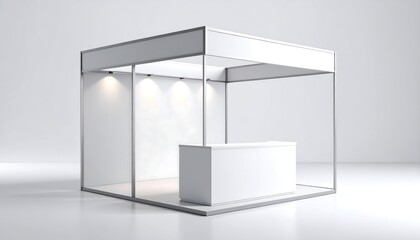 Blank exhibition booth mockup