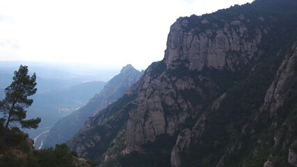 view of the mountains Montserrat Catalonia Spain