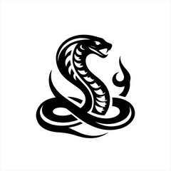Fototapeta premium A coiled cobra snake illustration