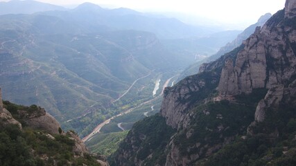 view of the mountains Montserrat Catalonia Spain