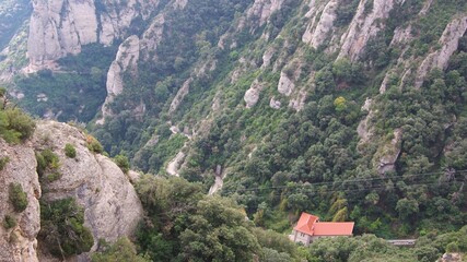 view of the mountains Montserrat Catalonia Spain