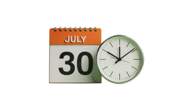 Countdown to deadline, crucial date reminder with classic timekeeping clock