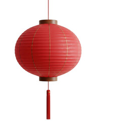 Obraz premium Red chinese lantern isolated on transparent background