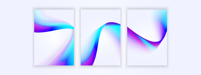 Vibrant flowing gradient waves in abstract layout for modern digital compositions