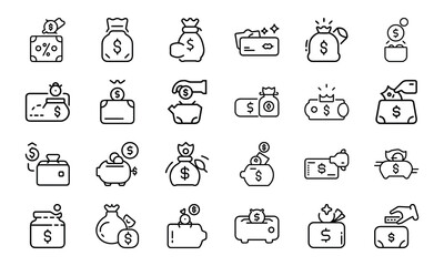 Bundle Clean Icon Of Savings Account 