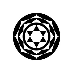 Sri Yantra Mandala Vector Logo in Sacred Style