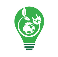 green energy logo eco technology electric nature power vector symbol