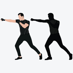 silhouette of a young man