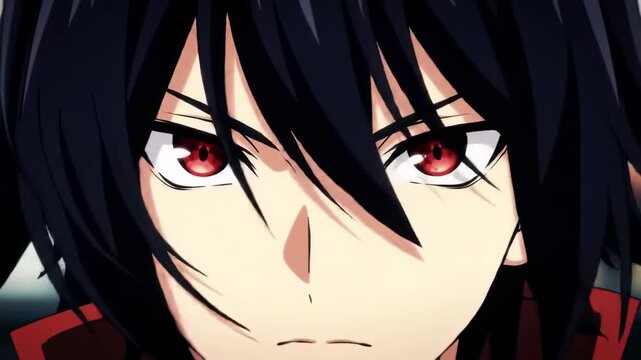 Close-up of an anime character's face