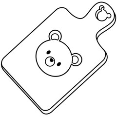 Line-art Little Bear's Cutting Board - little bear's kitchenware collection