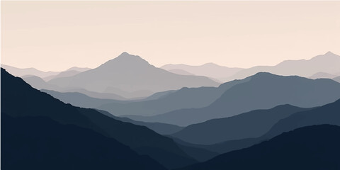 Fototapeta premium It captures the key elements—mountains, morning, fog, and landscape—clearly and naturally