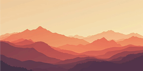 Morning sunrise over peaceful mountain landscape