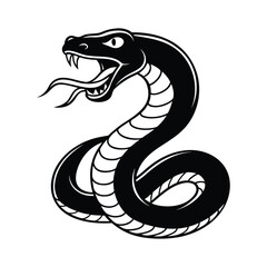 Fototapeta premium A snake line art vector illustration on white background