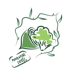Vector doodle beetroot and cauliflower icon. Vector doodle healthy food logo. Only healthy food. This illustration can also be used as a sticker.