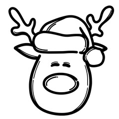 Reindeer doodle cartoon 