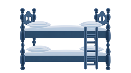 Bunk bed design for kids interior digital illustration cozy top view fun concept