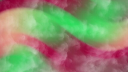 Prismatic Abstracts Smoke Abstract background featuring blurred waves of green and red creating a smooth, dreamy, colorful effect