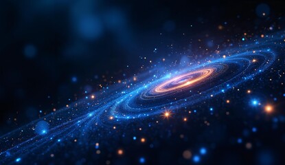 Spiral Galaxy in Deep Space with Radiant Stars and Cosmic Dust