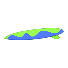 Fototapeta premium Blue and green surfboard. Water sports. Sports equipment. Vector illustration