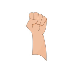 clenched fist. hand symbols and codes. theme of resistance, struggle, spirit. vector illustration