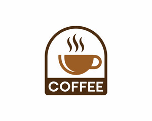 Aromatic Coffee Cup Logo Design Graphic Illustration for Coffee Shop Branding and Promotional Material Vector Image