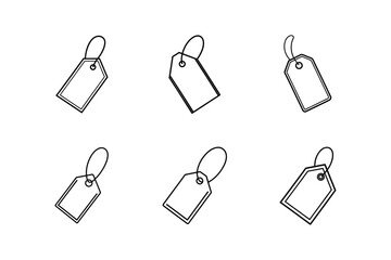 hang tag icon line art vector illustration