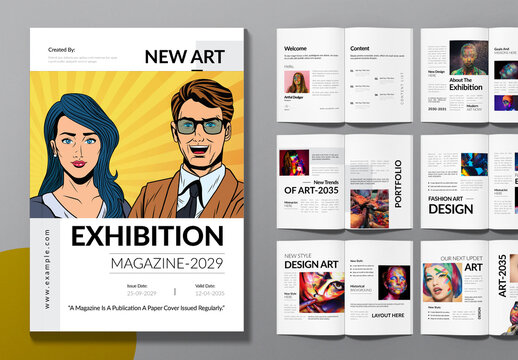 Art Exhibition Magazine Template Layout