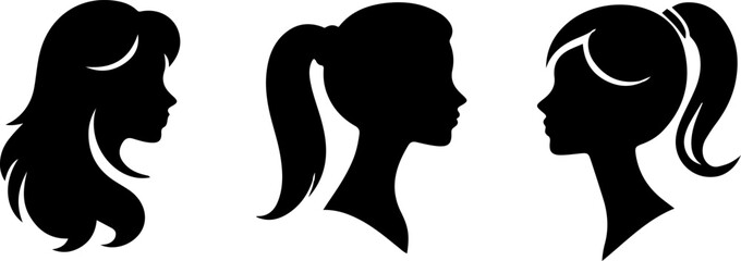 Elegant Female Head or Girls Face Vector Illustration. Simple Elegant Silhouette Vector Art. Incredible Silhouette Vectors. Perfect Neat and Clean Vector Art of Human Head. Stylish girl Profile Vector