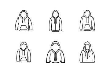 hoodie design line art vector illustration