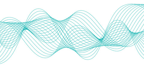 : Abstract curvy line art wavy flowing dynamicsound, wave, wind, information flow. Twisted curve lines and blend effect, frequency sound wave lines. Stripe isolated science digital flowing black line.