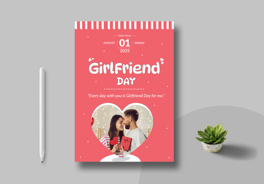 National Girlfriend Day Poster Template Layout