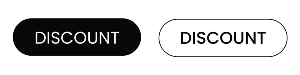 Discount Button Vector Design, Flat and Outline Style for Sale Promo and Ecommerce UI