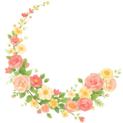 Crescent made of small floral elements