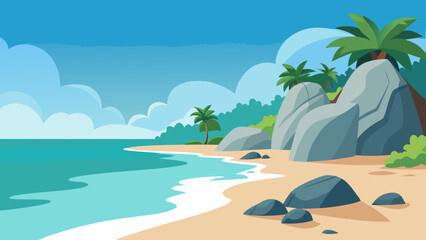 Tropical Beach Vector Illustration 