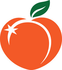 A Peach Fruit Silhouette Vector Design Illustration Clipart Eps for logo 
