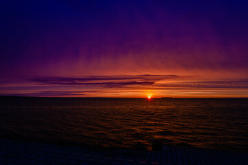 sunset over the sea