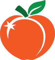 A Peach Fruit Silhouette Vector Design Illustration Clipart Eps for logo 
