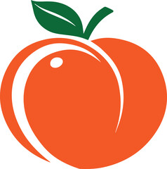 A Peach Fruit Silhouette Vector Design Illustration Clipart Eps for logo 
