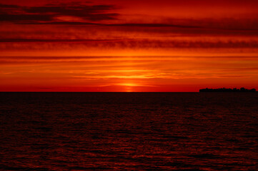 sunset on the sea