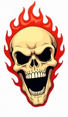 Fototapeta premium Skull with Fiery Flames: A Graphic Illustration