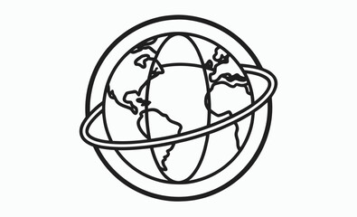 Globe silhouette icon,  world map vector, education tool illustration, globe silhouette vector illustration  