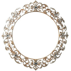 Intricate filigree moon-shaped mirror frame