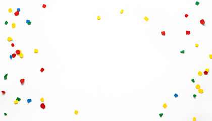Minimalist Colorful Confetti on White Background