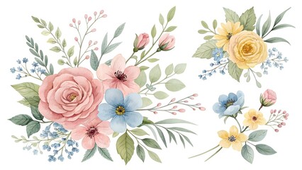 bouquet of flowers on white