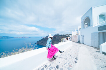 サントリーニ島のフィラの美しい風景